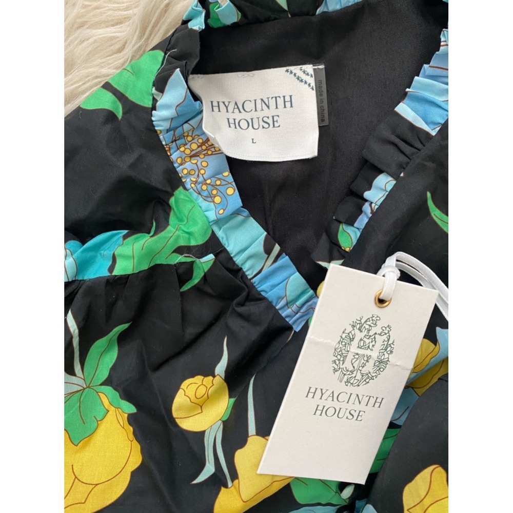 Tuckernuck x Hyacinth House Mimi Midi Dress Floral Puff Sleeve Women Large NWT - Picture 9 of 9